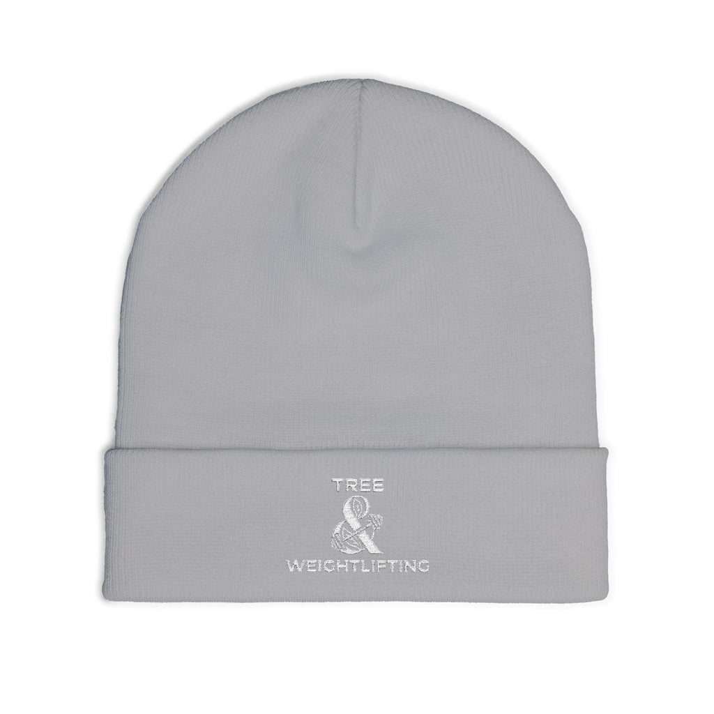 Tree & Weightlifting Embroidered Beanie