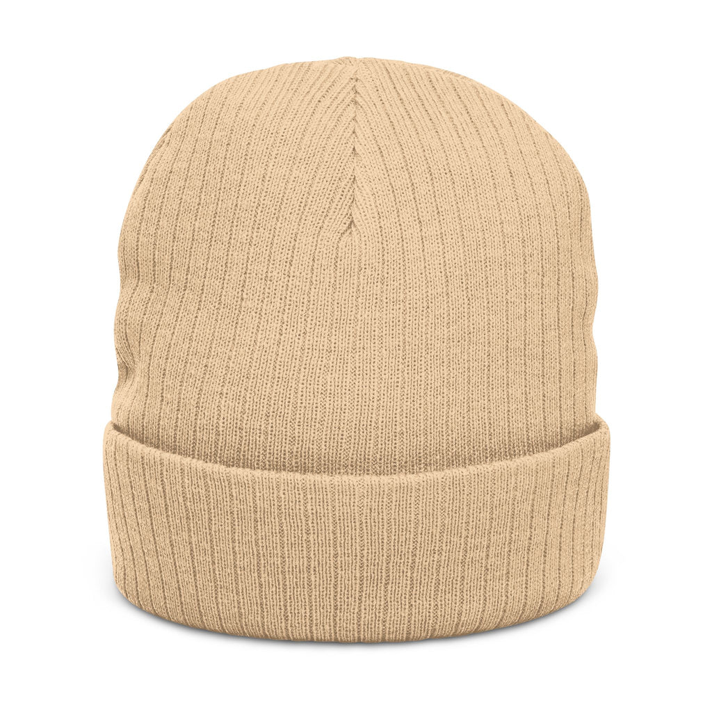Embroidered Ribbed Beanie — 'Tree & Whole Foods' Logo Knit Hat