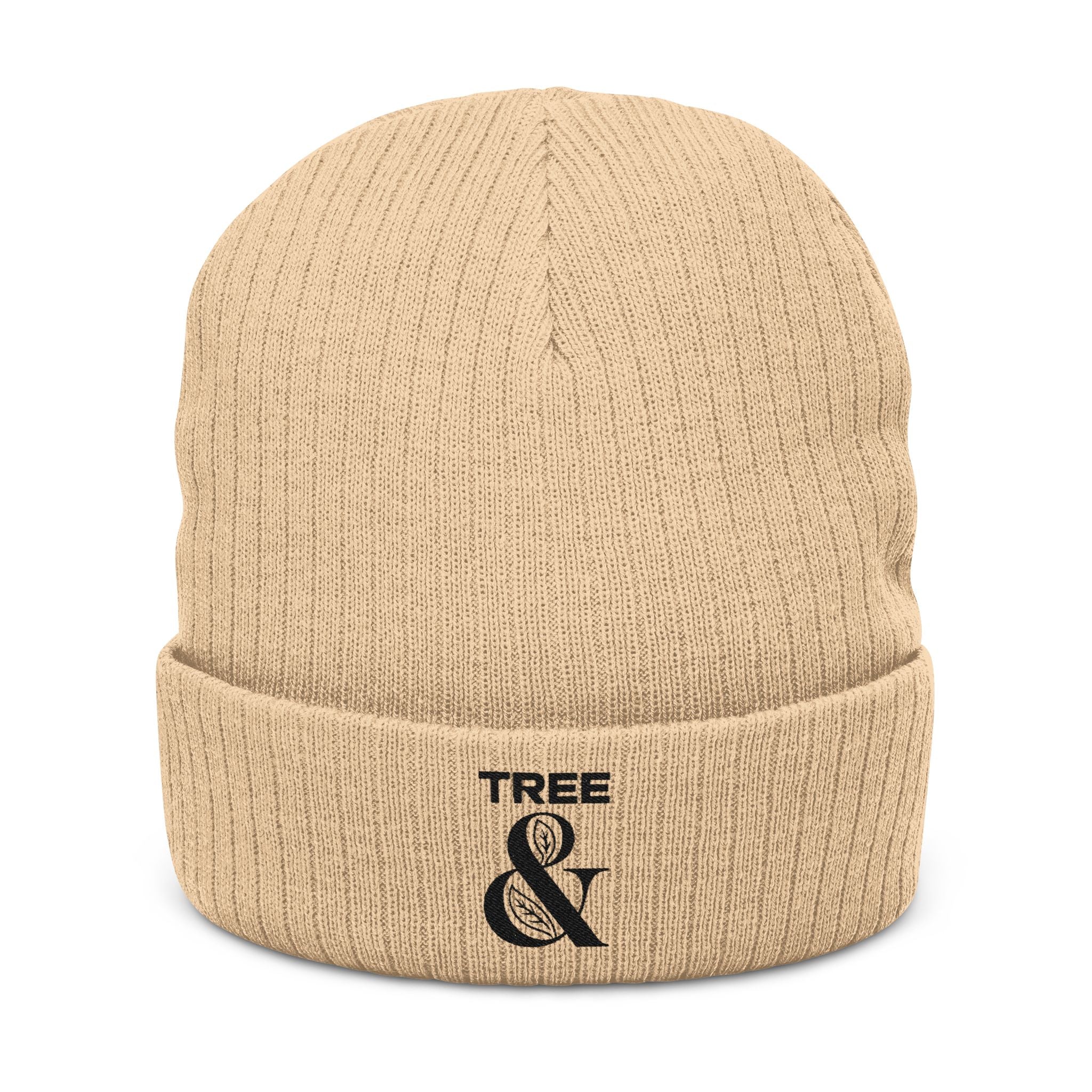 Tree & Ribbed Knit Beanie