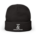 Tree & Weightlifting Embroidered Beanie