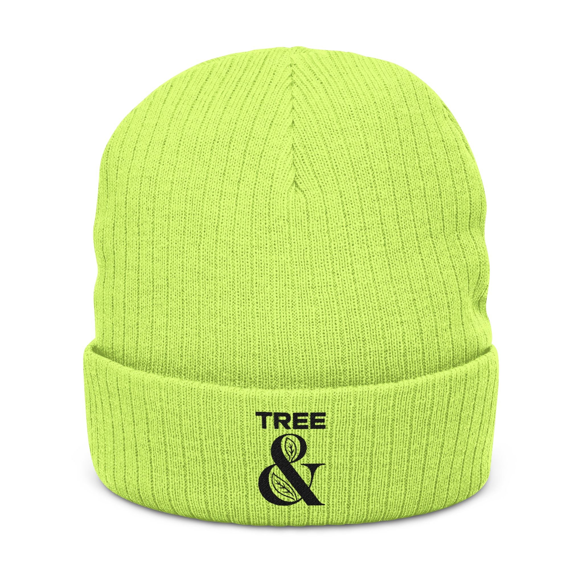 Tree & Ribbed Knit Beanie