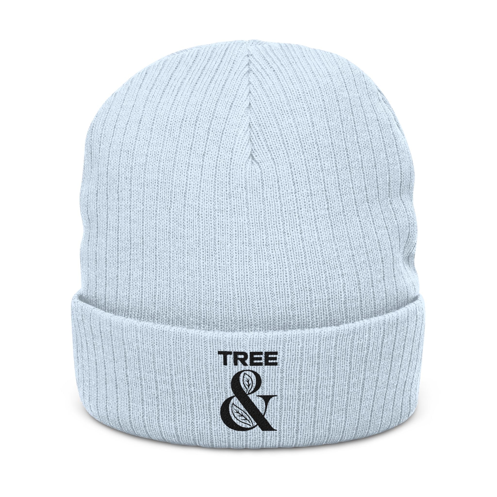 Tree & Ribbed Knit Beanie